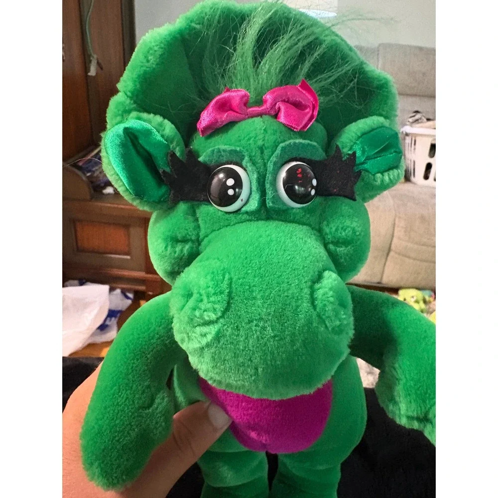 Vintage 1992 Barney Baby Bop Plush Dakin Lyons Group Green Dinosaur 10 inch
